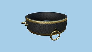 Gothic Choker Collar 03 Gold Black - Character Design Fashion 3D model