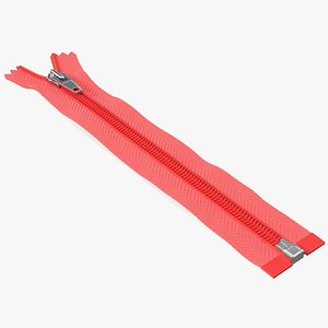 3D Nylon Coil Separating Zipper Red model
