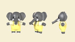 Cute Stylized Elephant Character 3D model