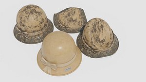 3D sun hat with dirty and clean pbr textures