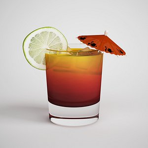 cocktail tai tropical 3d model