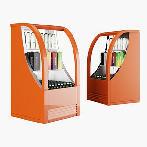 3D model Fridge with drinks 3