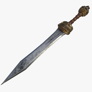 3D Fantasy Sword RPG Roman Gladius Xiphos Knife One Handed Machete Sword Blade Shortsword Dagger Xiphe