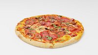Pizza with salami