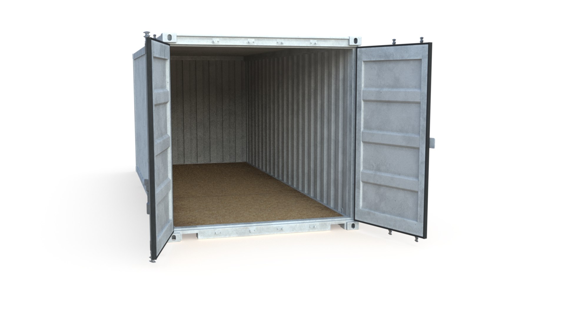 3D Cargo Container White 20 Ft ISO High And Low Poly PBR LOD ...