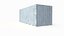 3D Cargo Container White 20 ft ISO High and Low Poly PBR LOD