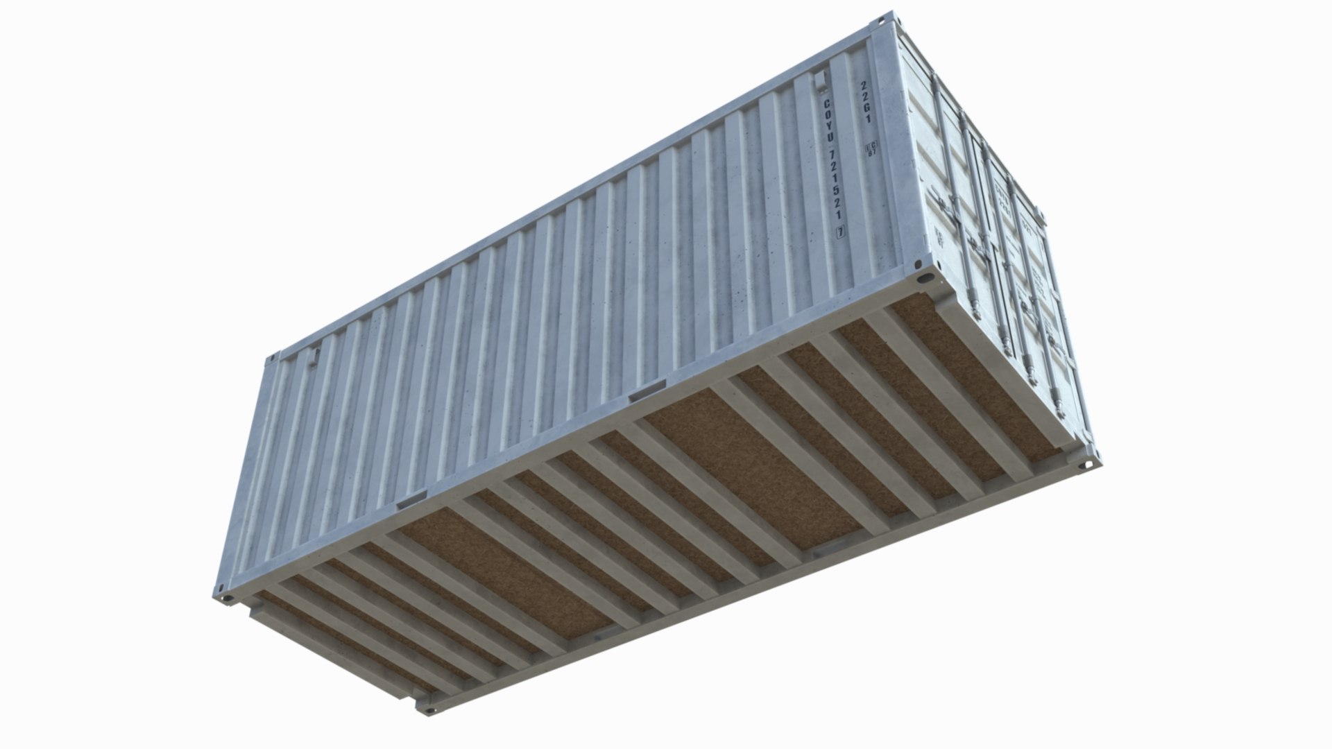 3D Cargo Container White 20 Ft ISO High And Low Poly PBR LOD ...