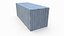 3D Cargo Container White 20 ft ISO High and Low Poly PBR LOD
