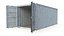 3D Cargo Container White 20 ft ISO High and Low Poly PBR LOD