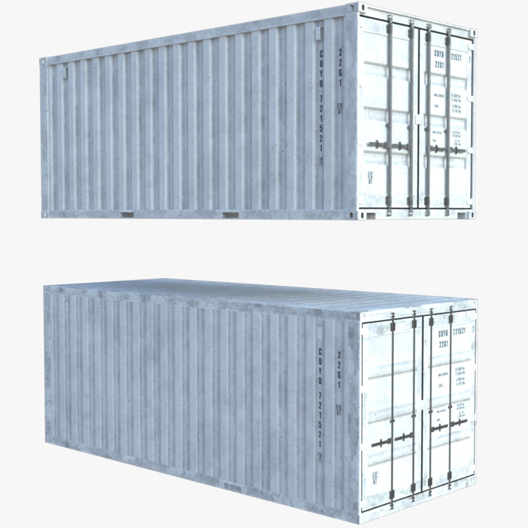 3D Cargo Container White 20 ft ISO High and Low Poly PBR LOD https://p.turbosquid.com/ts-thumb/Vw/KA2iL6/dw/1_white/jpg/1698683029/1920x1080/fit_q87/3923fff4d043cc1a8758c142b3ec1d2bd8444a64/1_white.jpg
