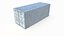 3D Cargo Container White 20 ft ISO High and Low Poly PBR LOD