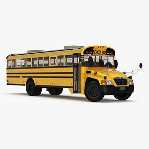 American School Bus Rigged 3D