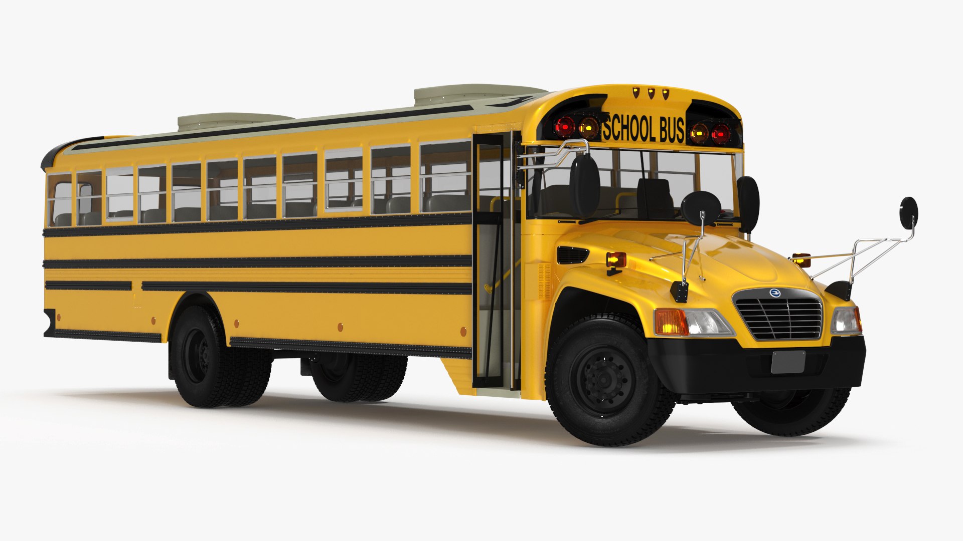 School Buses Rigged Collection 3D model preview