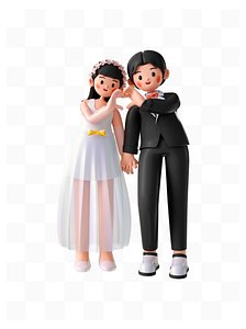 The bride and groom hold hands