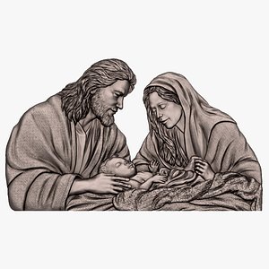 Holy family Jesus Joseph Mary CNC STL