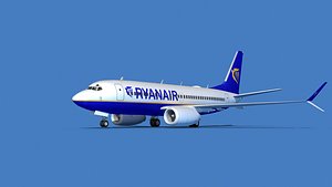 3D Boeing 737 Max 7 Ryanair