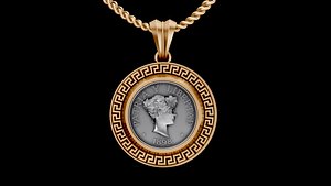 3D coin pendant luxury princess model