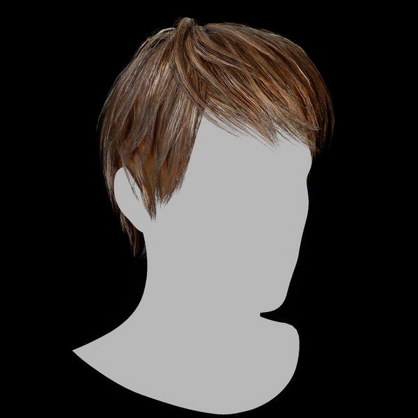 3d renderização de perfil de personagem masculino com cabelo