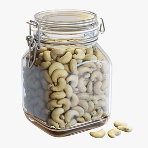 3D Food Set 16  Glass Jar with Cashews model