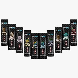 Blue Lotus Pre-Roll Packaging Cartoon Flavor