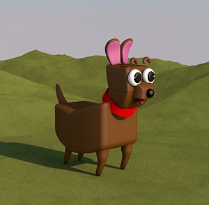 3D dog cartoon model