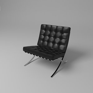 3d model barcelona chair van der