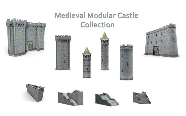 3D medieval modular castle