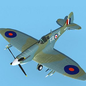 3D Supermarine Spitfire MkXII V01 model