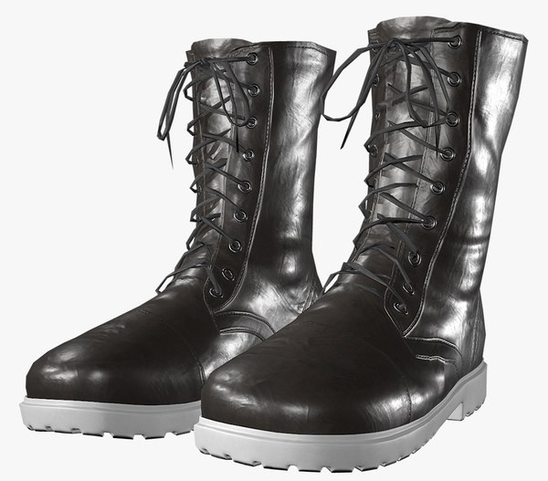 Black leather boots 5 3D model - TurboSquid 1383874
