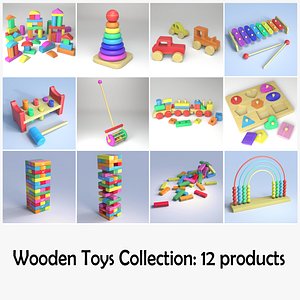 Wooden toys collection 12 products