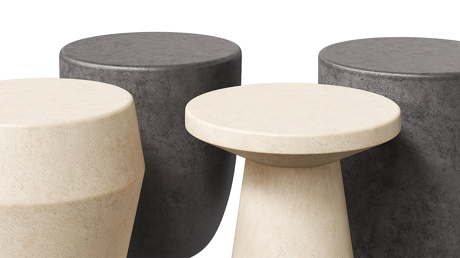 3D Model Restoration Hardware Concrete Side Tables Terzo TurboSquid