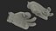 3D Special Gloves Airsoft Khaki Fur Rigged for Cinema 4D
