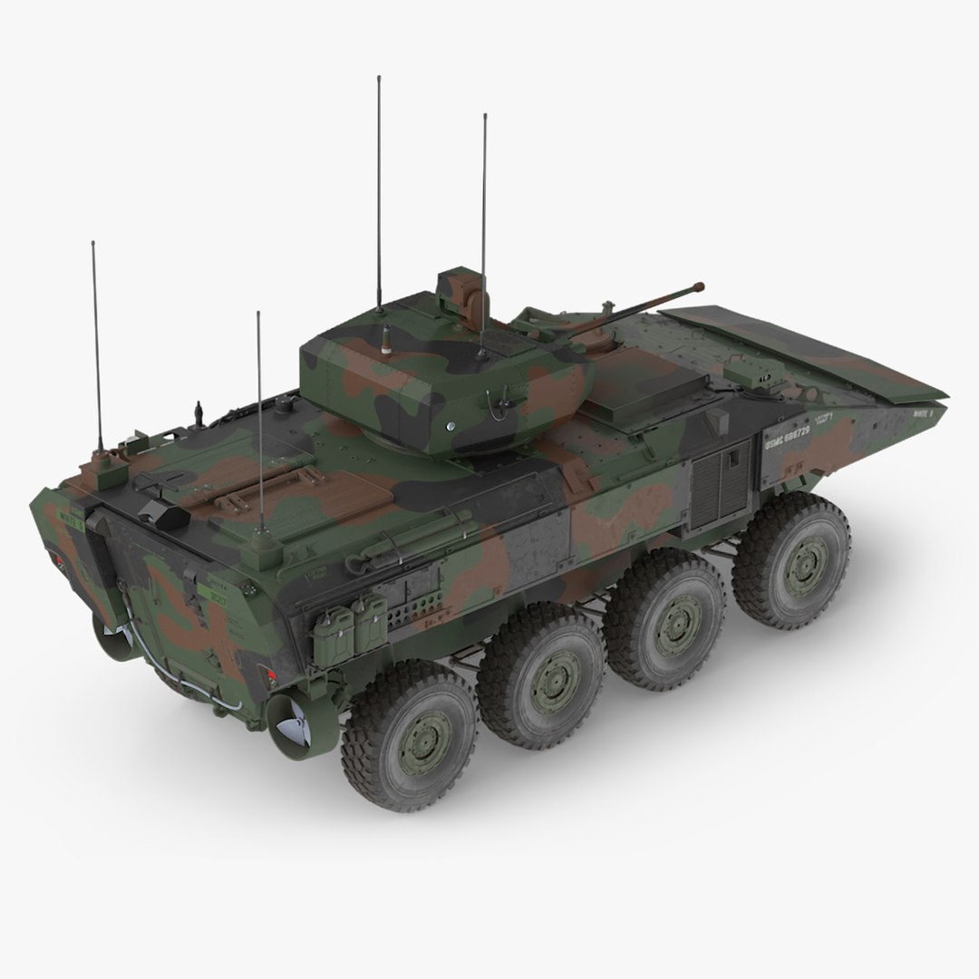 US Amphibious Combat Vehicle ACV with 30mm Gun 3D model preview