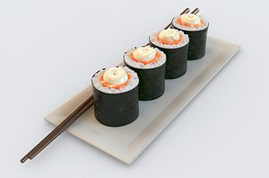 sushi maki salmon 3D model