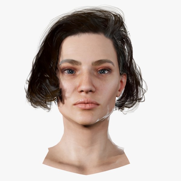 3D Realistic model of female head Anna