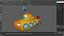 3D Cartoon Submarine Orange