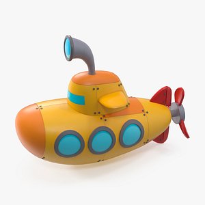 Cartoon Submarine Orange