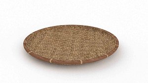 Traditional round woven tray