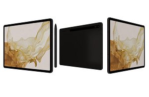 Samsung Galaxy Tab S8 Black Low Poly 3D