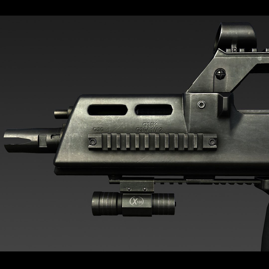Realistic Assault Rifle 3d Model