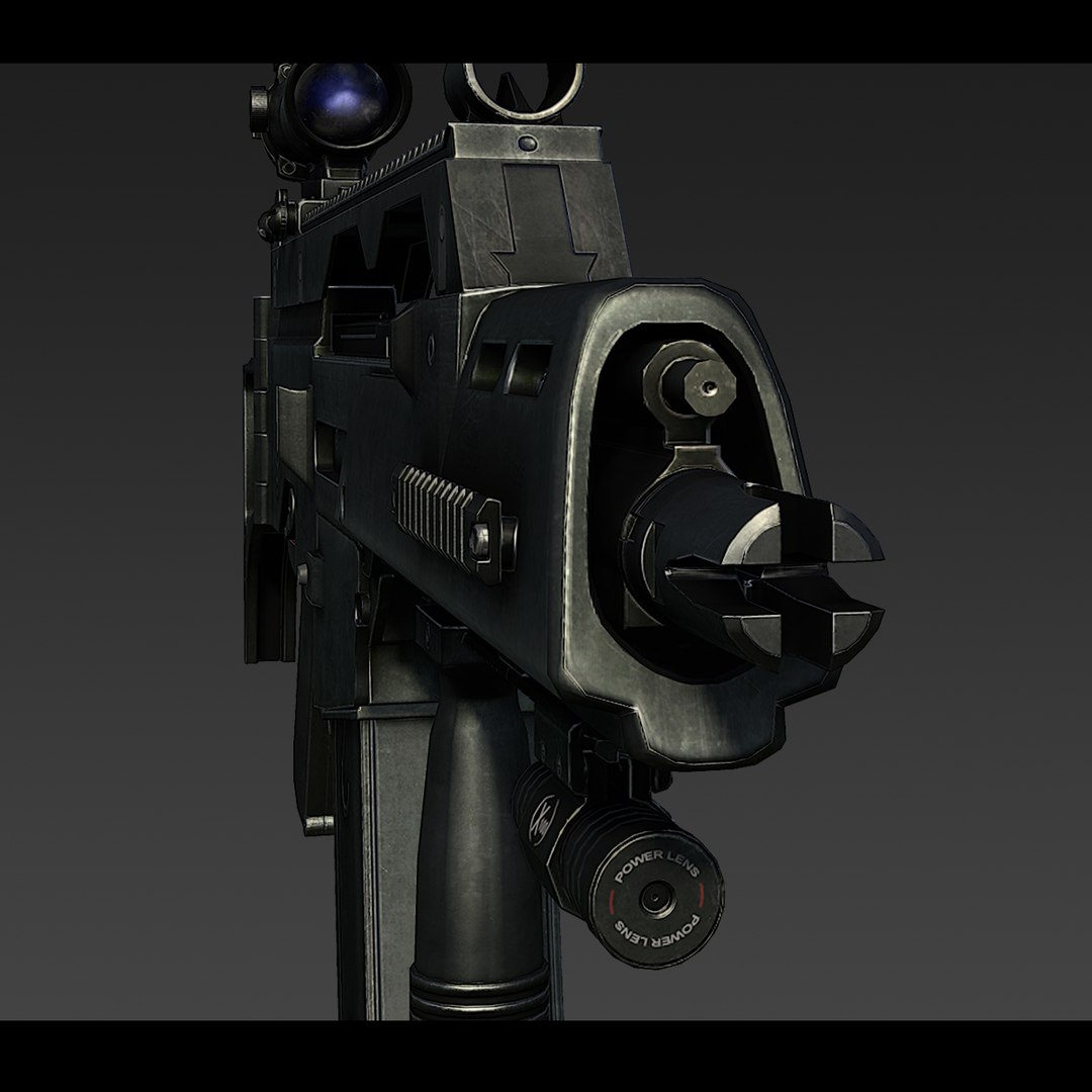 Realistic Assault Rifle 3d Model