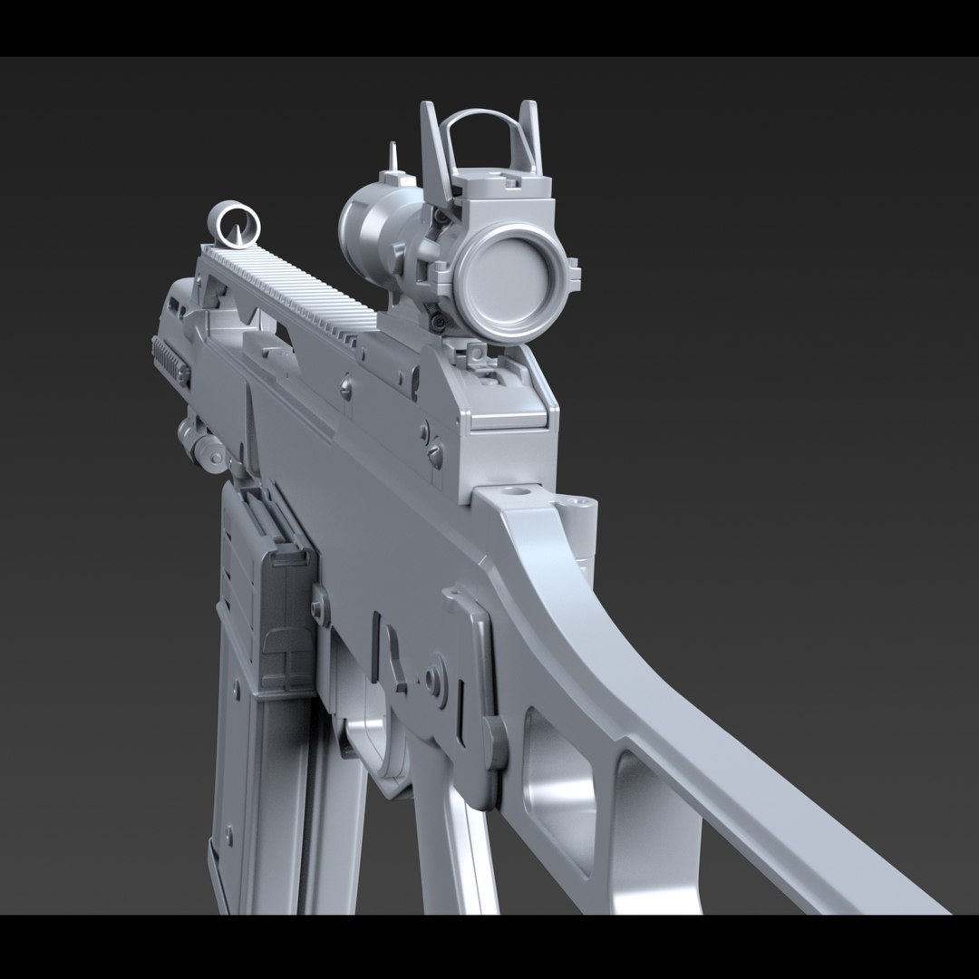 Realistic Assault Rifle 3d Model