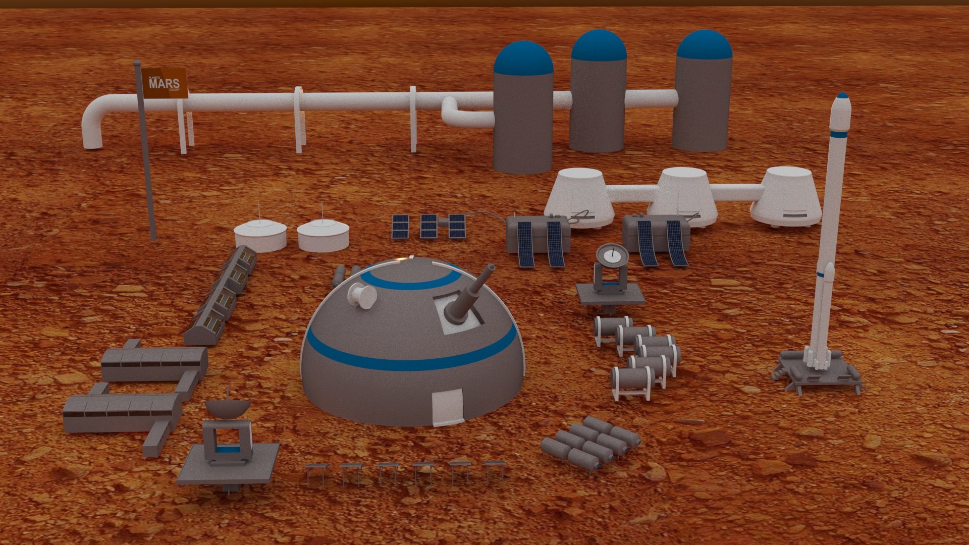 3D Mars Colony Model - TurboSquid 1255871