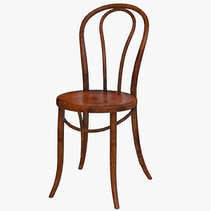 3D model old french bistro chair