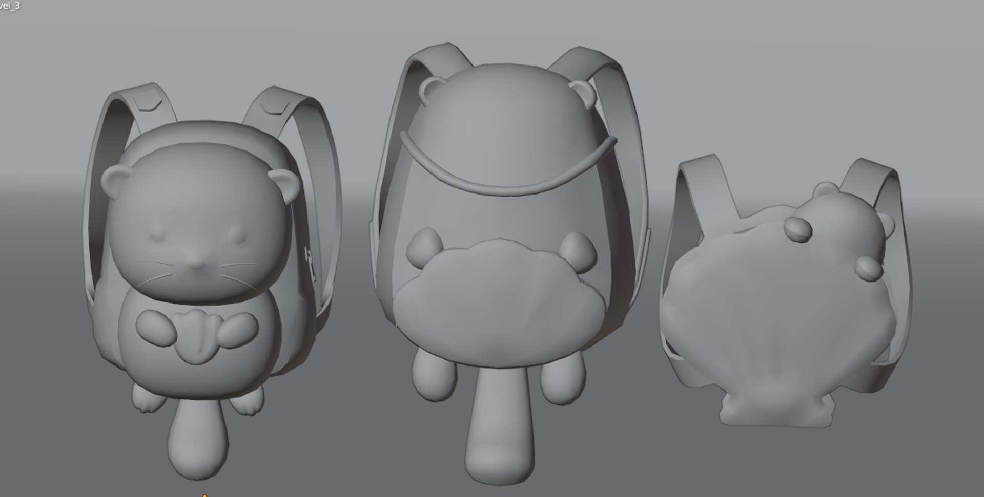 Bag 3x Sweet Raccoon Backpack Model - TurboSquid 2103690
