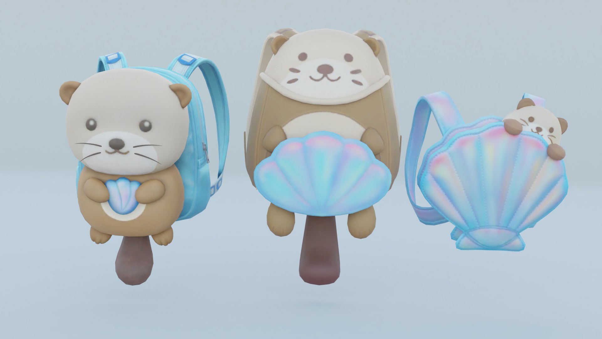Bag 3x Sweet Raccoon Backpack Model - TurboSquid 2103690