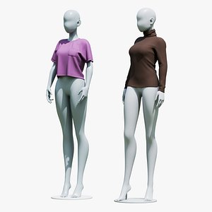 3D model Female Fashion Mannequin Pack with Casual Clothing