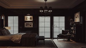 Elegance Noir - Bedroom of Sneechvn 02 - MAX FBX OBJ SKP Simlab Collada Blender model