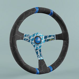 3D MOMO Steering Wheel ULTRA Blue model