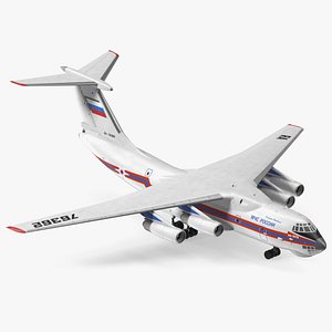 Ilyushin Il-76 Emergency Russian Air Force 3D Model